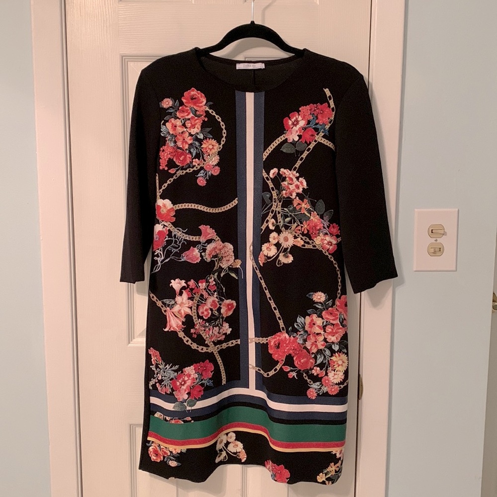 ZARA Floral Print Midi Dress.